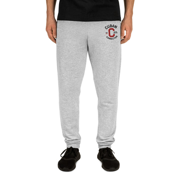 Clásico Black & Red Embroidered Logo Joggers