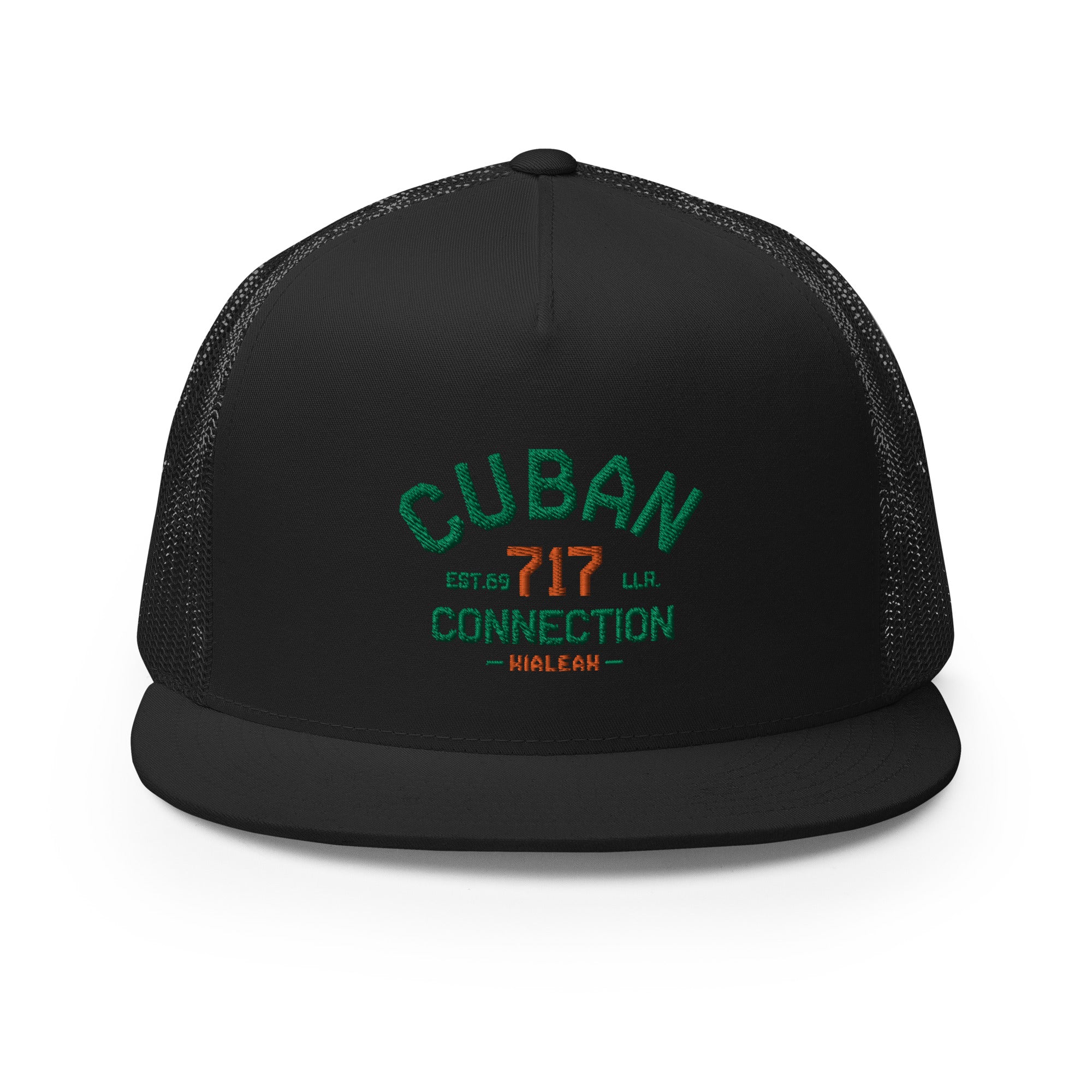 Clásico Green & Orange Embroidered Logo Trucker Cap