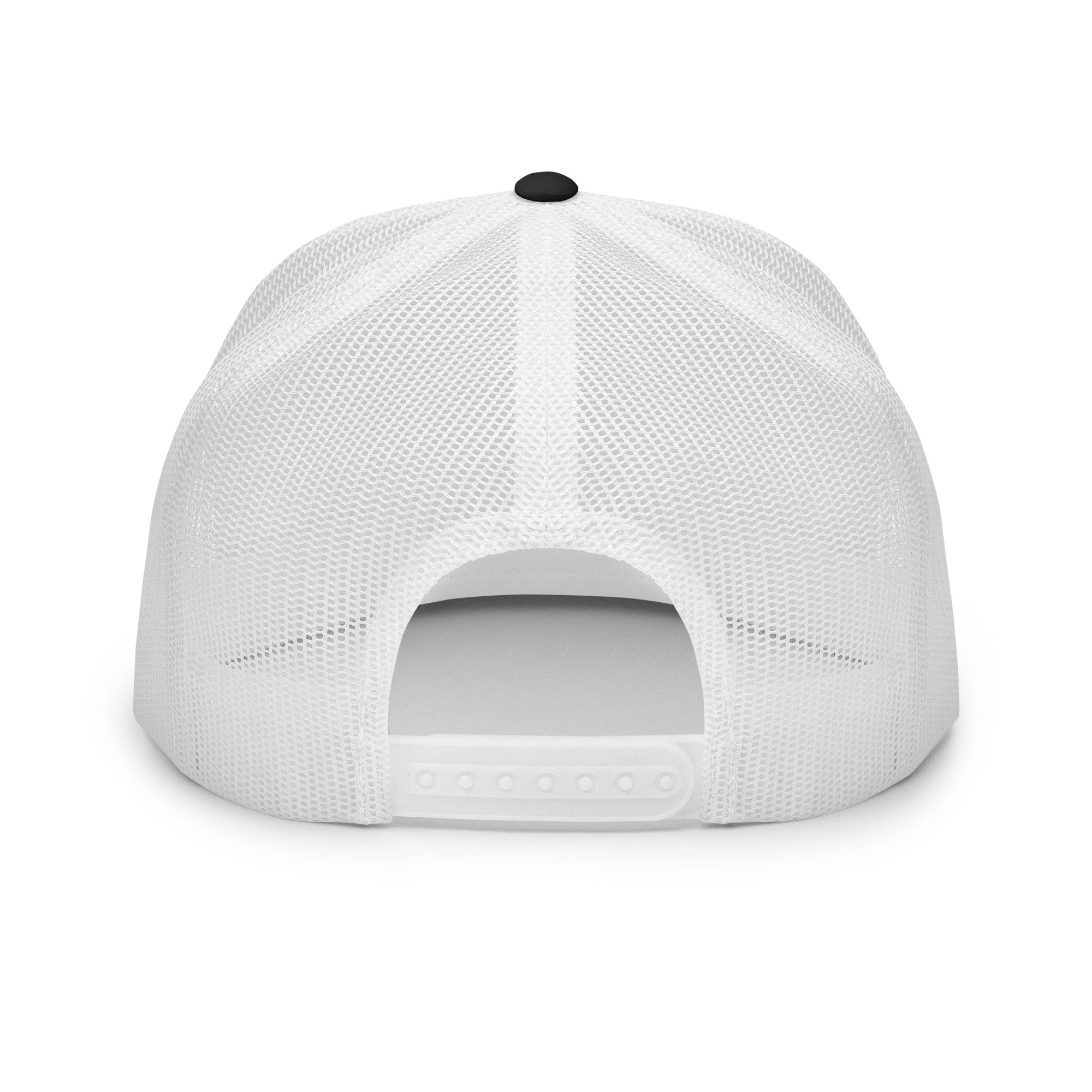 Clásico White Embroidered Logo Trucker Cap