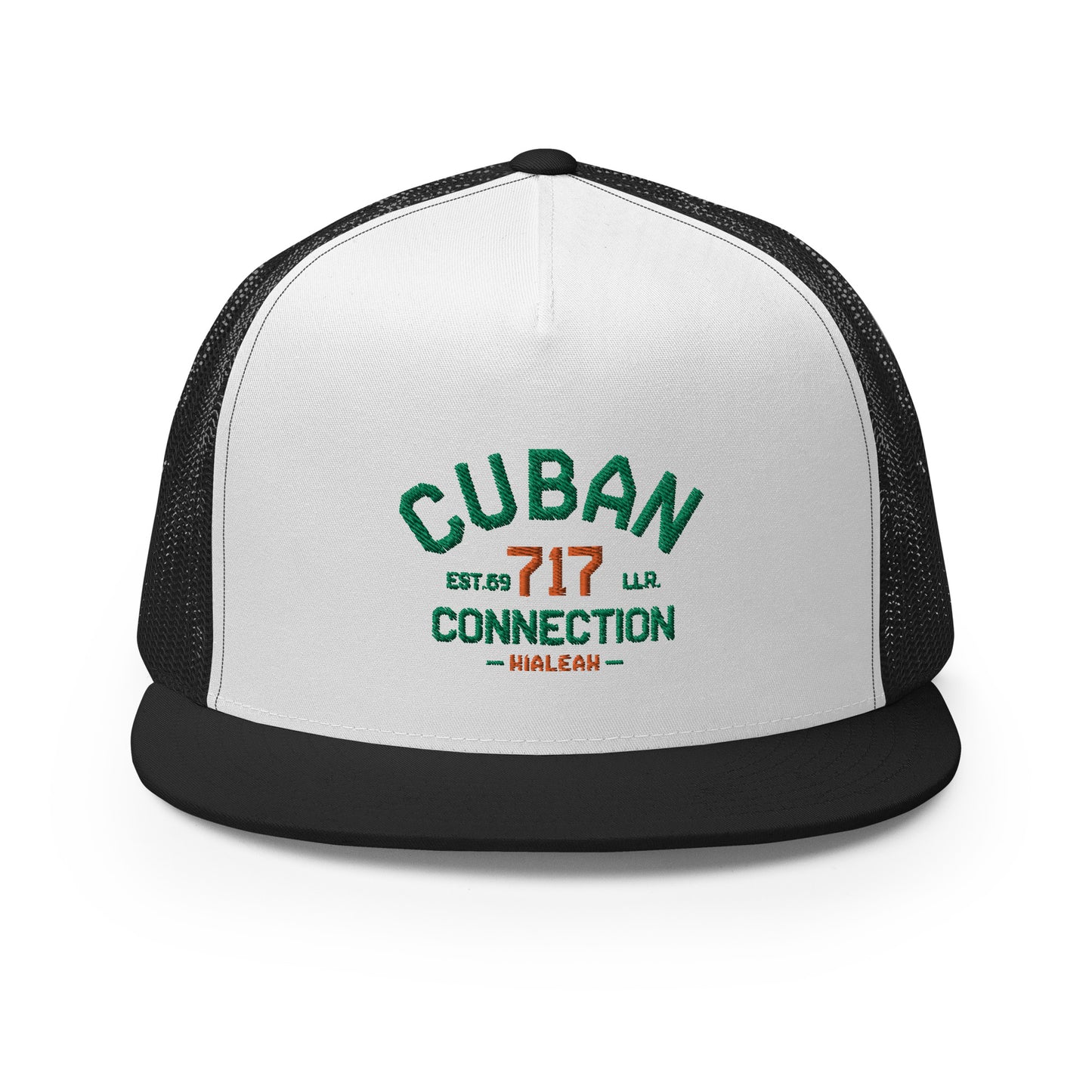 Clásico Green & Orange Embroidered Logo Trucker Cap