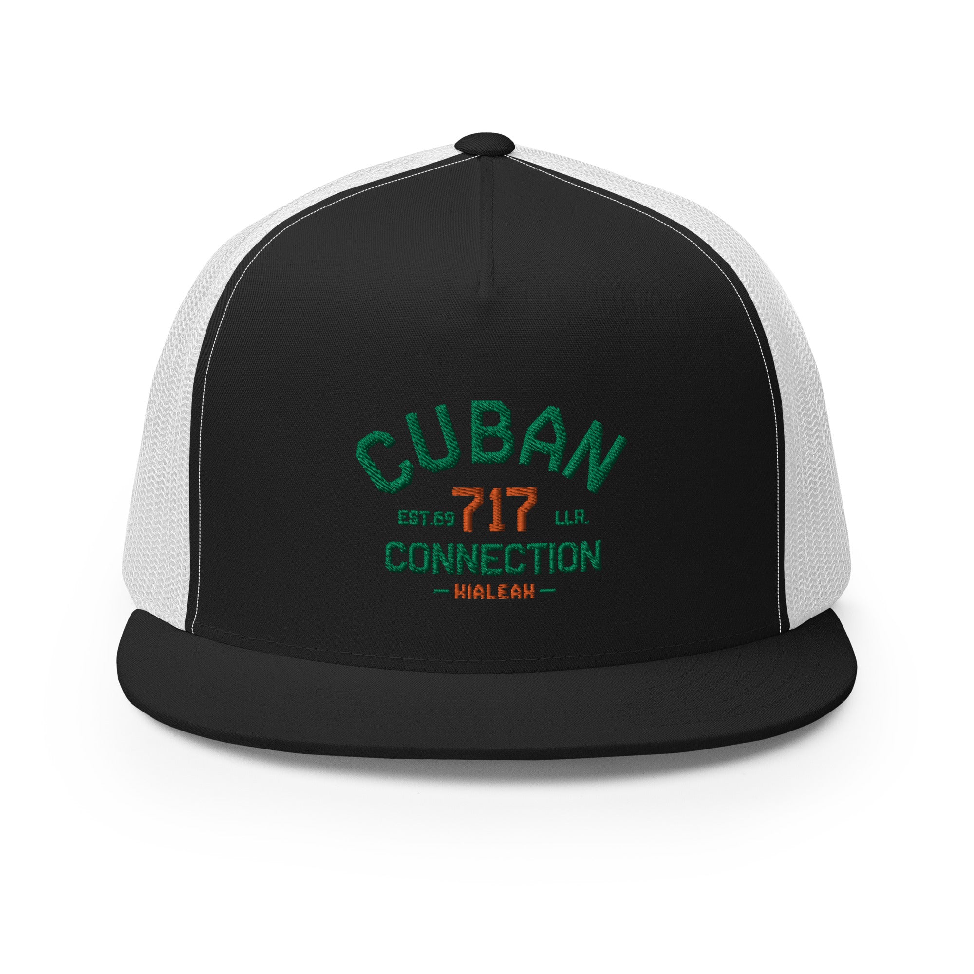 Clásico Green & Orange Embroidered Logo Trucker Cap