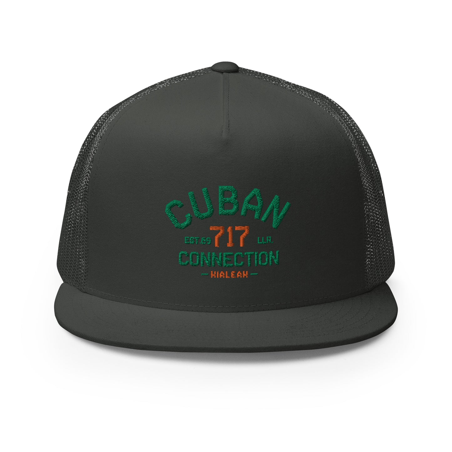 Clásico Green & Orange Embroidered Logo Trucker Cap