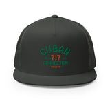 Clásico Green & Orange Embroidered Logo Trucker Cap