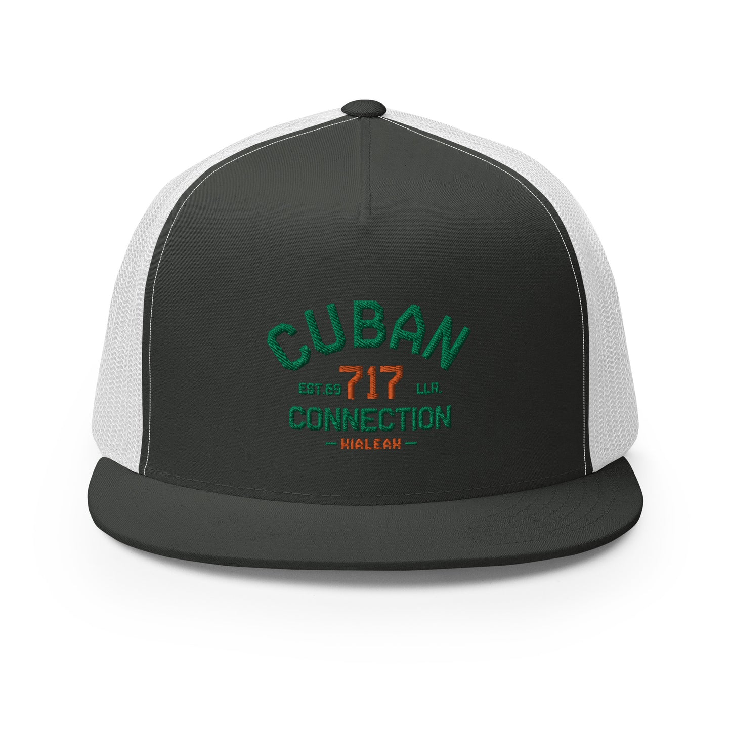 Clásico Green & Orange Embroidered Logo Trucker Cap