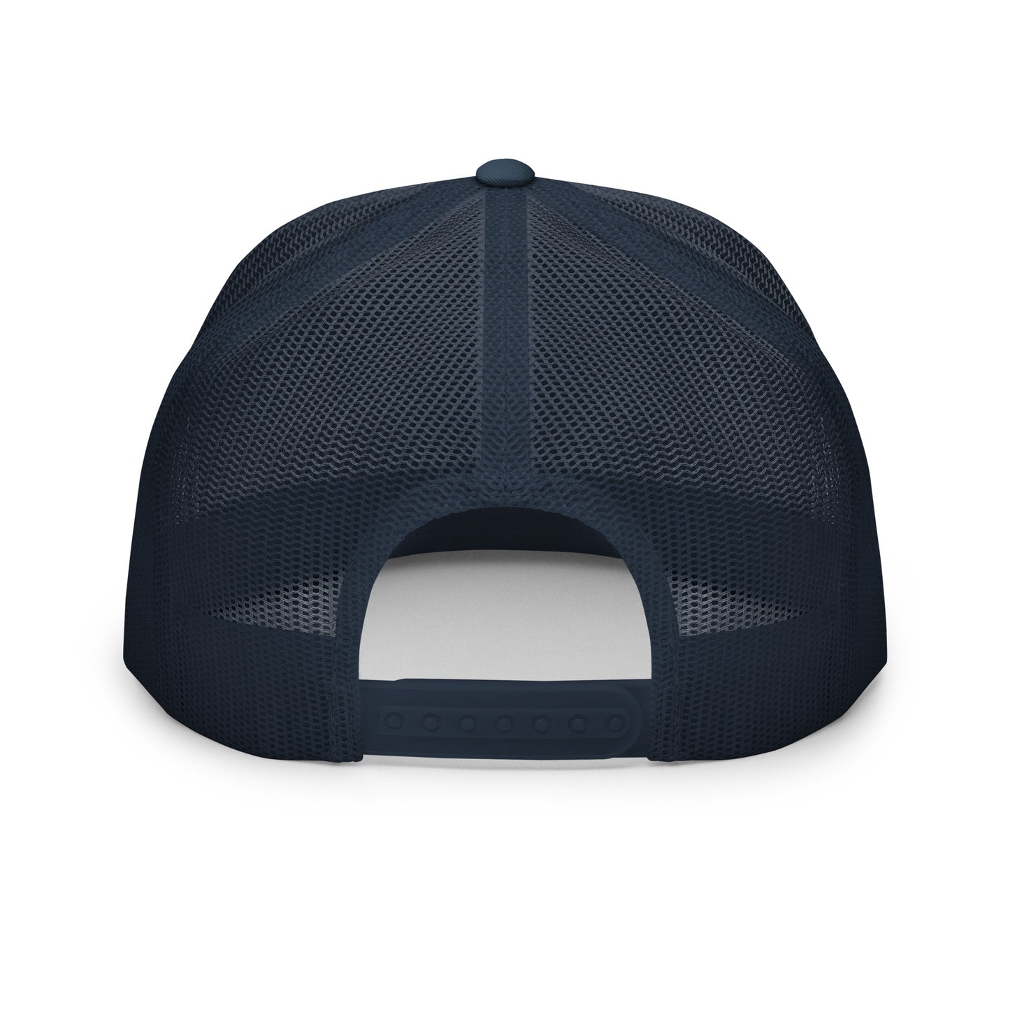 Clásico White Embroidered Logo Trucker Cap