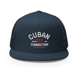 Clásico White & Red Embroidered Logo Trucker Cap