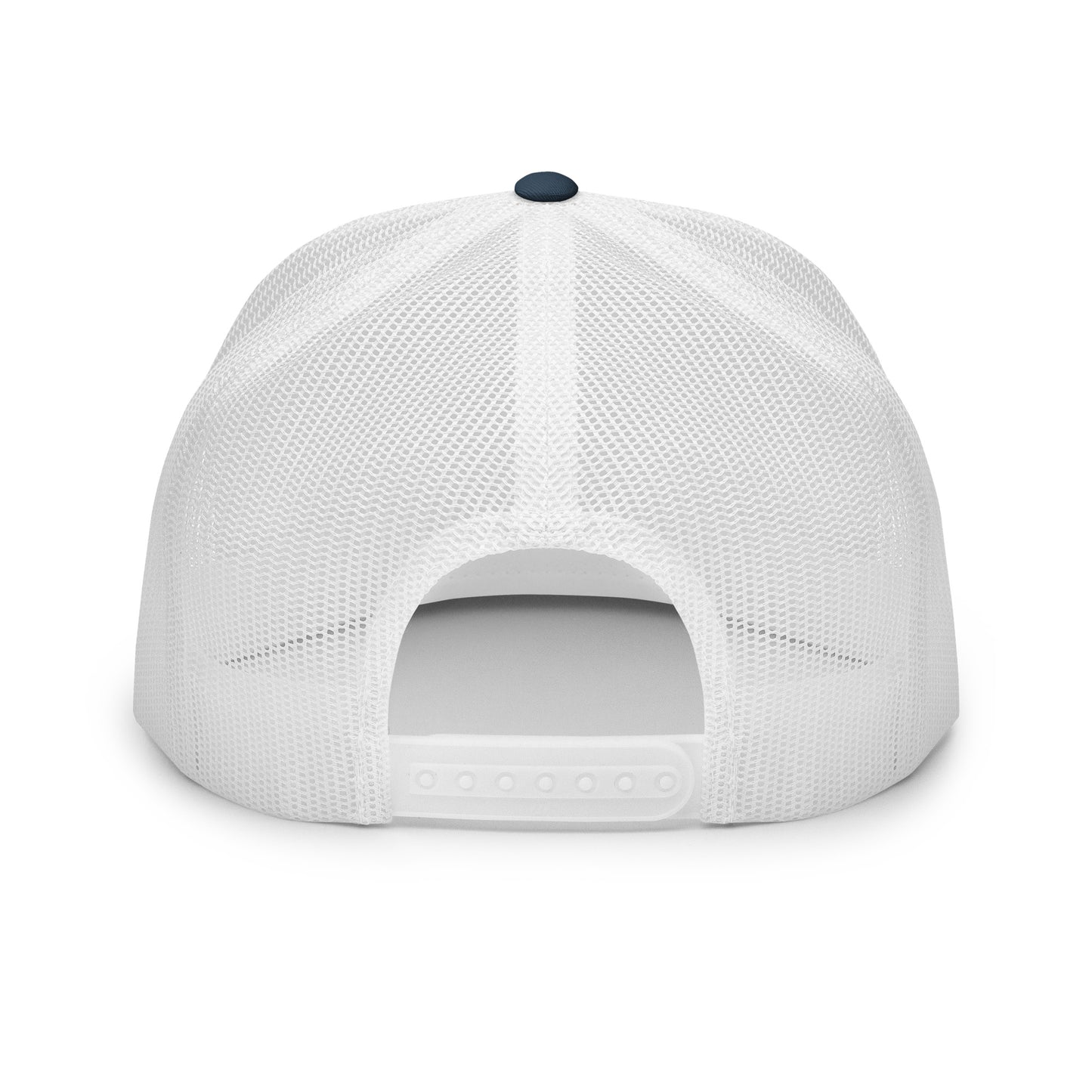 Clásico White Embroidered Logo Trucker Cap