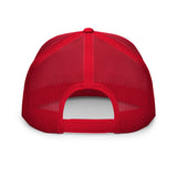 Clásico Navy Blue Embroidered Logo Trucker Cap