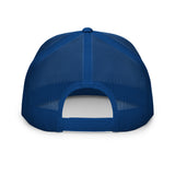 Clásico Navy Blue Embroidered Logo Trucker Cap