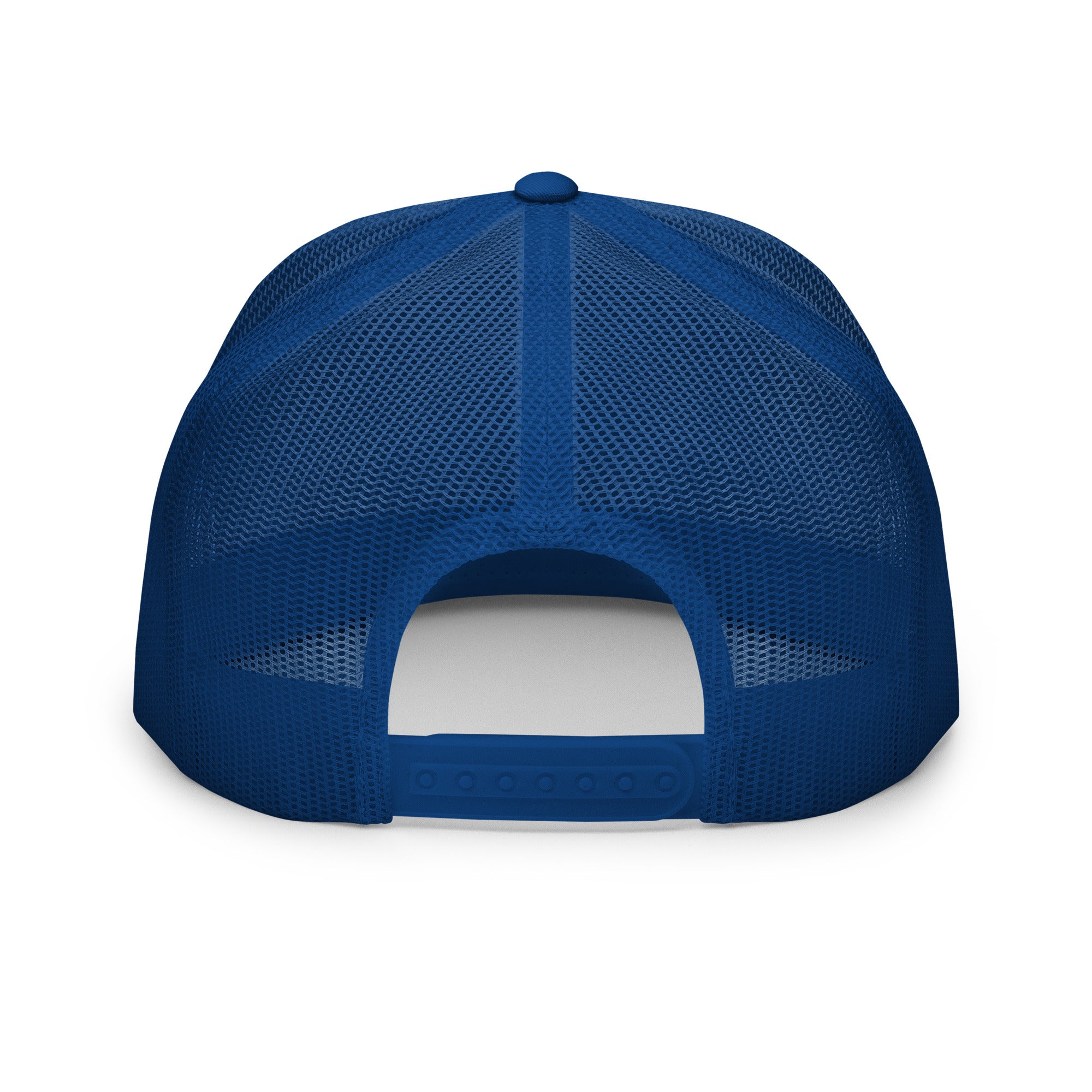Clásico Navy Blue Embroidered Logo Trucker Cap