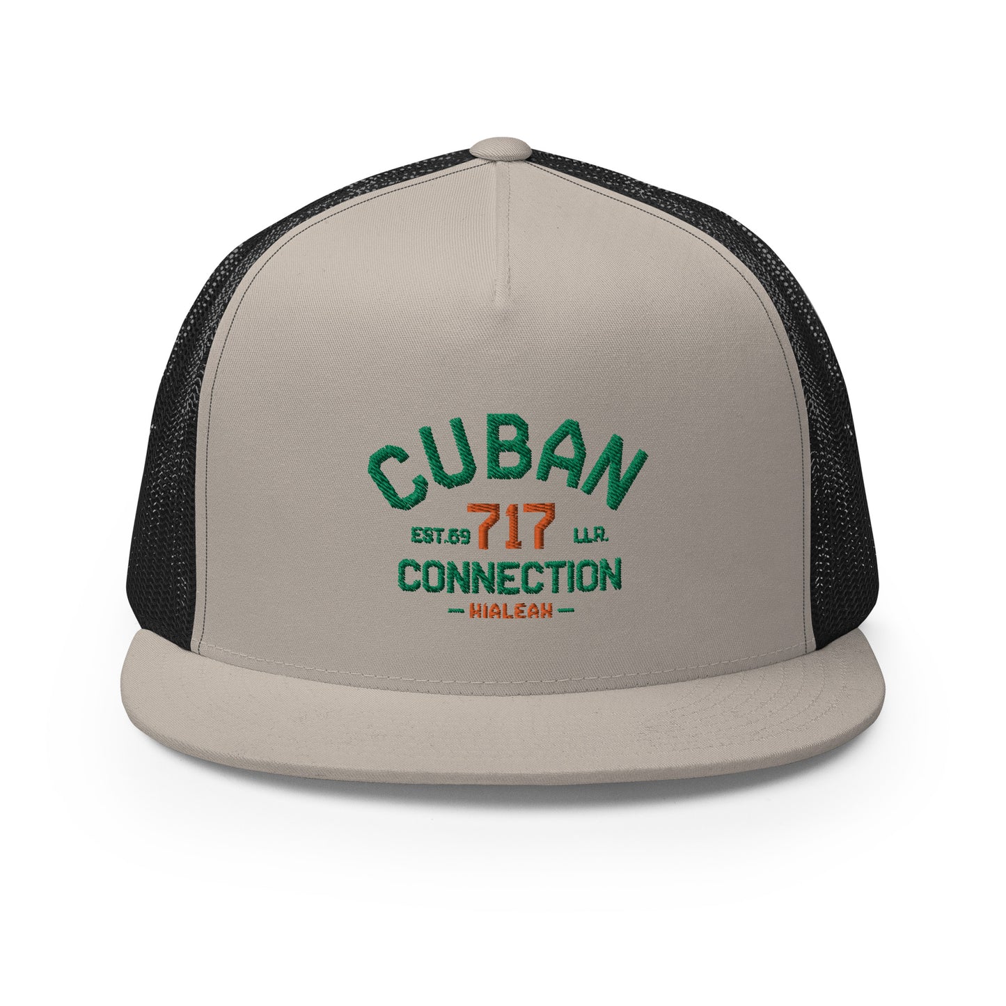 Clásico Green & Orange Embroidered Logo Trucker Cap