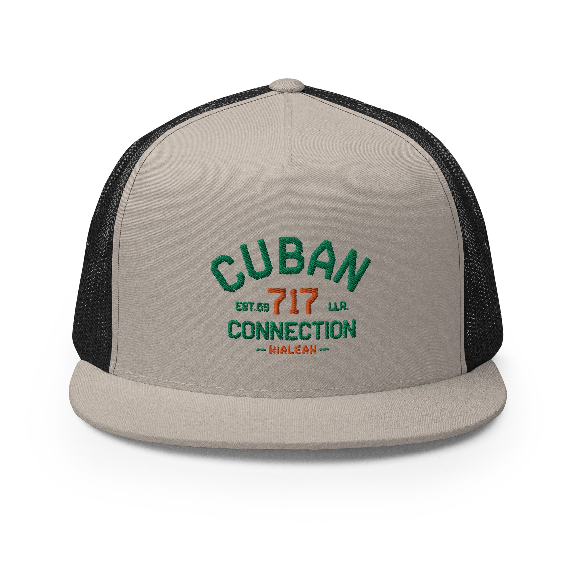 Clásico Green & Orange Embroidered Logo Trucker Cap