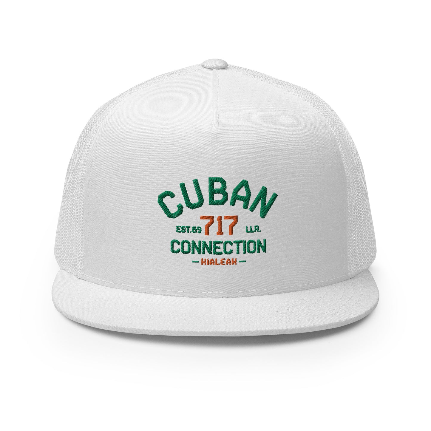 Clásico Green & Orange Embroidered Logo Trucker Cap