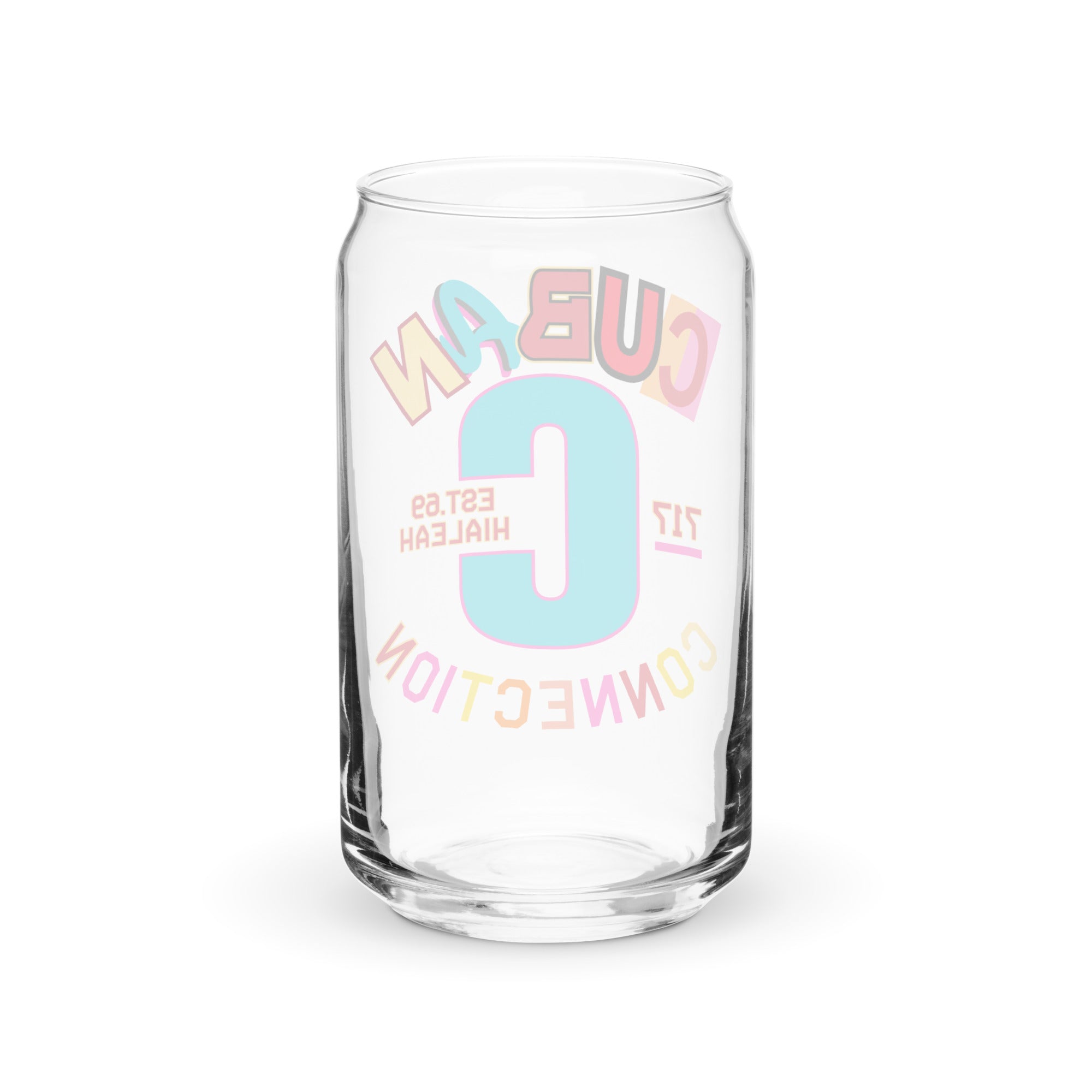 Clásico Neon Miami Logo Glass Cup