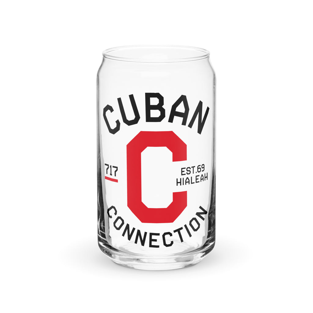 Clásico Black & Red Logo Glass Cup