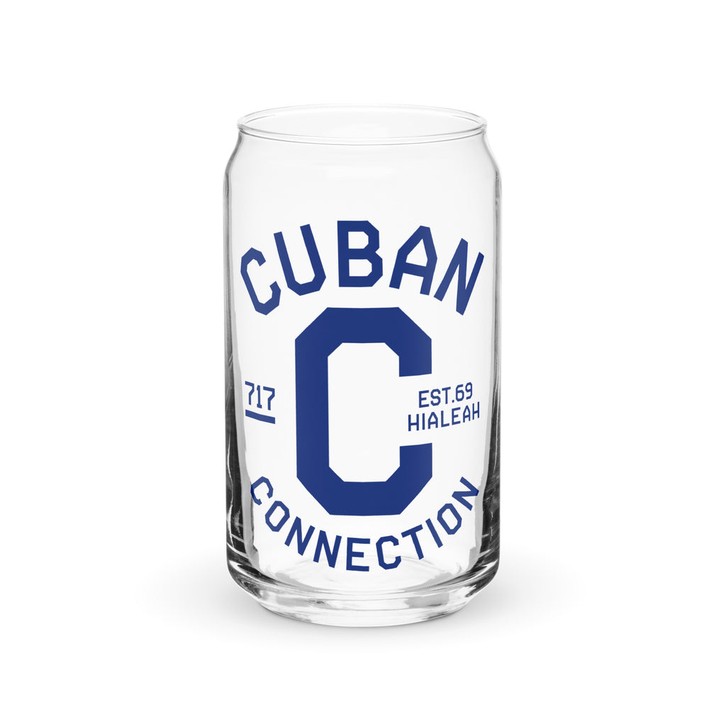 Clásico Navy Blue Logo Glass Cup