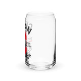 Clásico Black & Red Logo Glass Cup