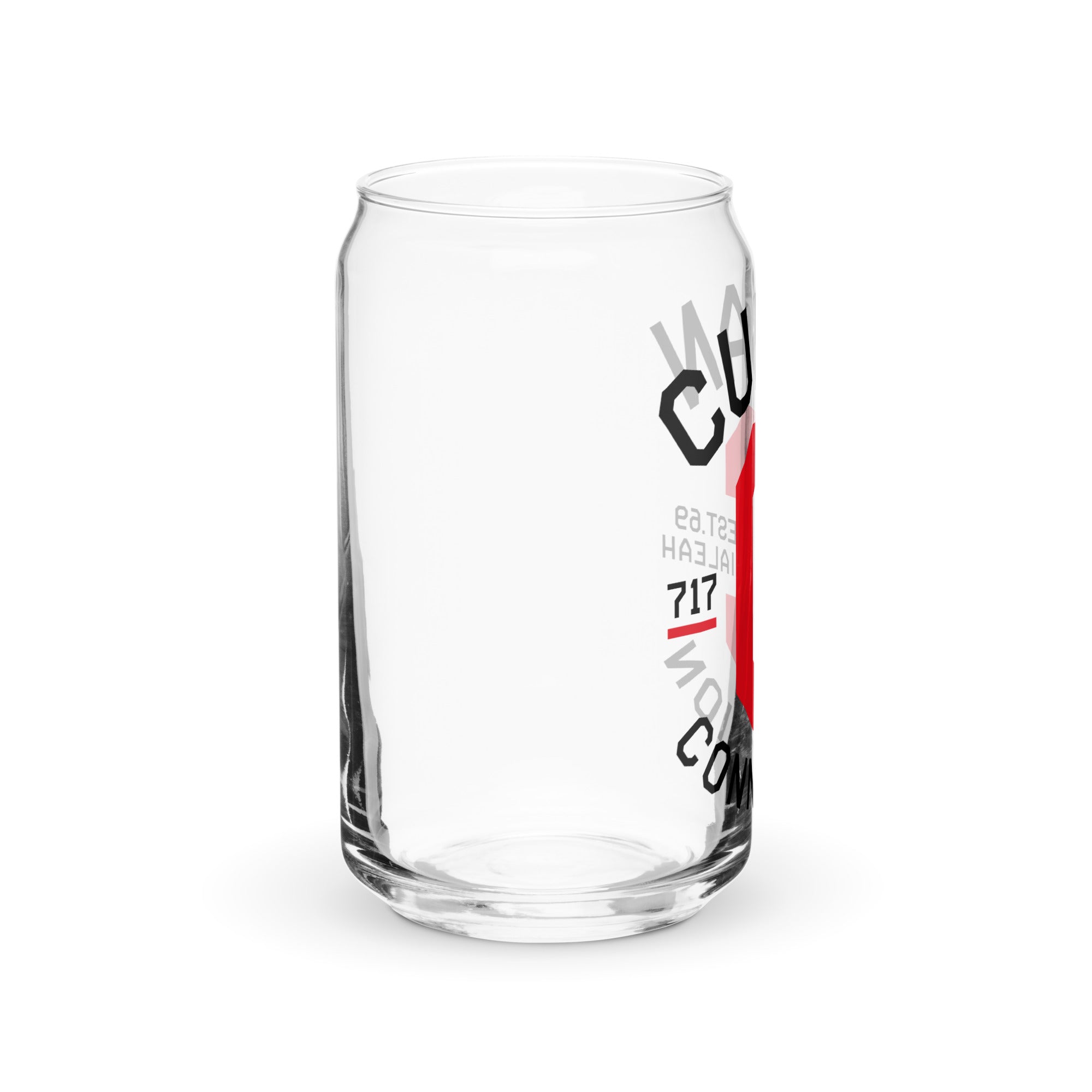 Clásico Black & Red Logo Glass Cup
