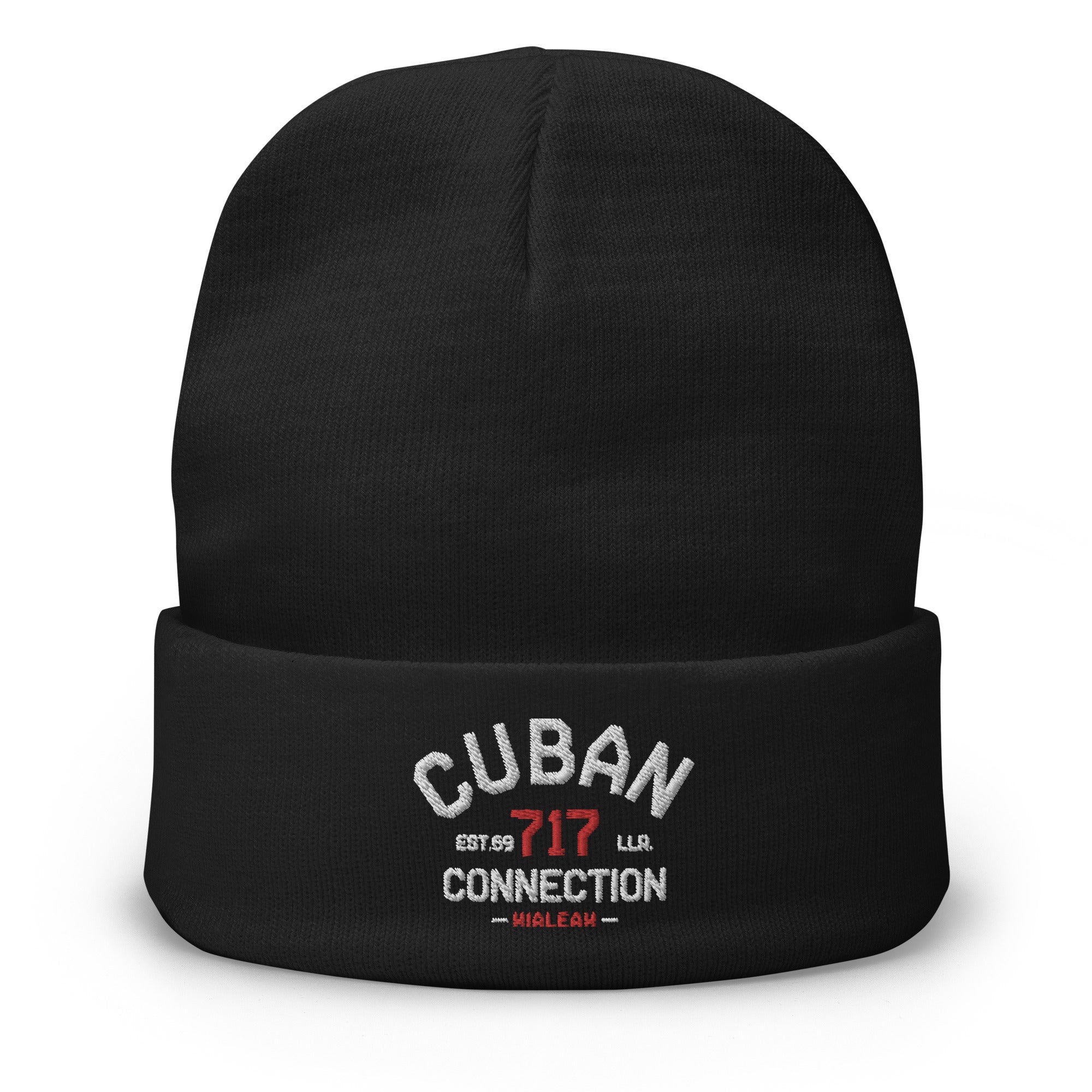 Clásico White & Red Logo Embroidered Beanie