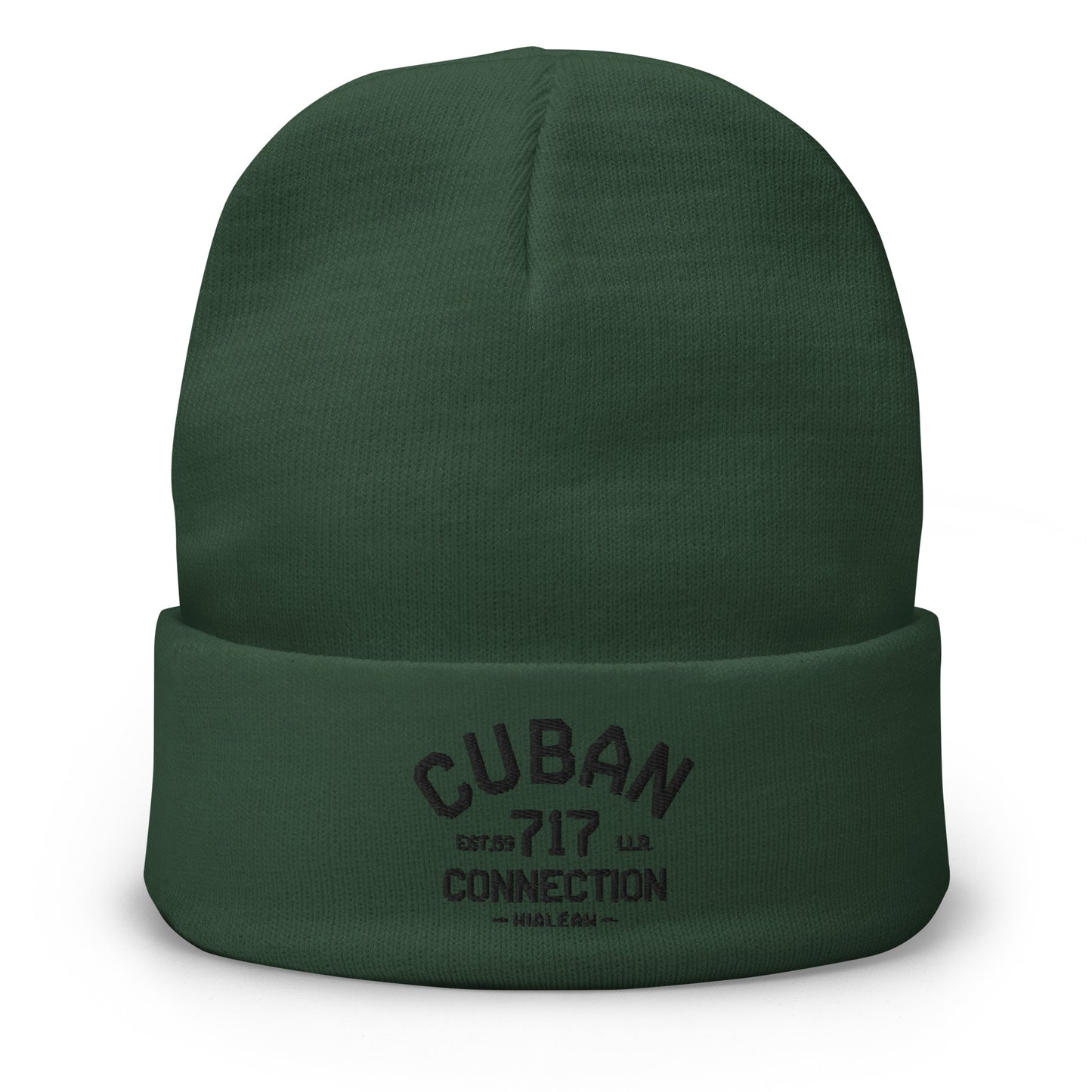 Clásico Black Logo Embroidered Beanie