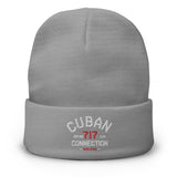 Clásico White & Red Logo Embroidered Beanie