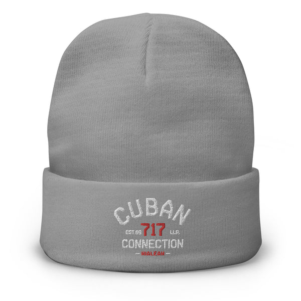 Clásico White & Red Logo Embroidered Beanie