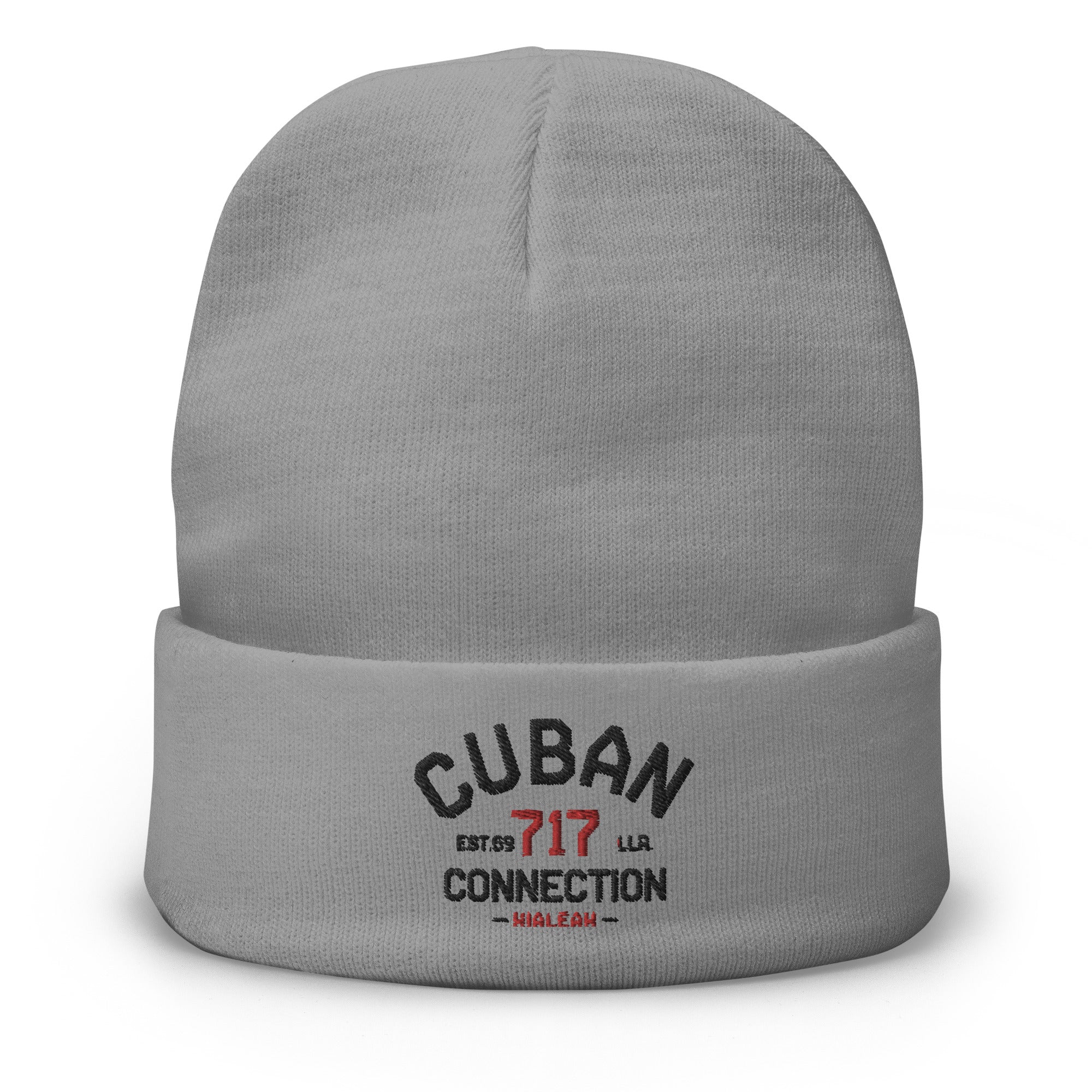 Clásico Black & Red Logo Embroidered Beanie