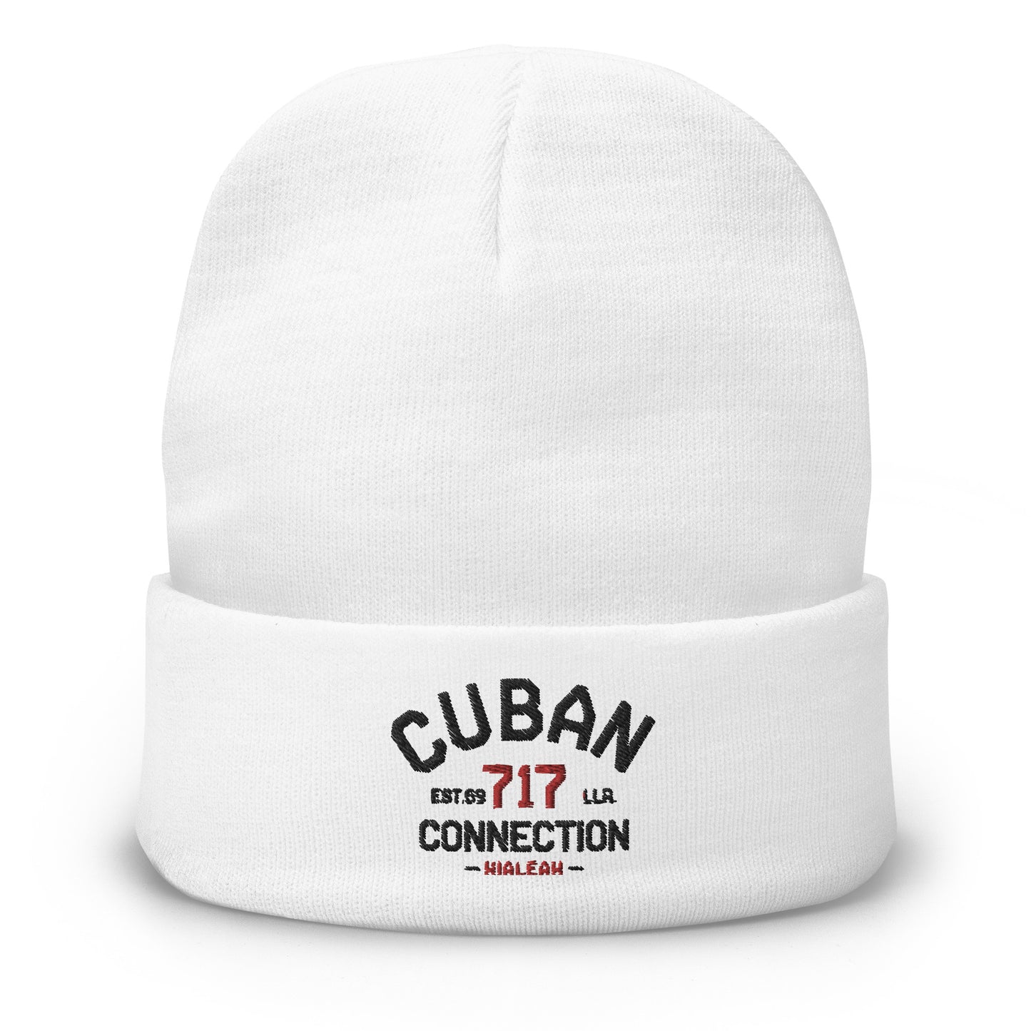 Clásico Black & Red Logo Embroidered Beanie