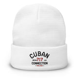 Clásico Black & Red Logo Embroidered Beanie
