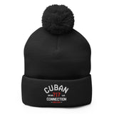 Clásico White & Red Logo Embroidered Bobble Beanie