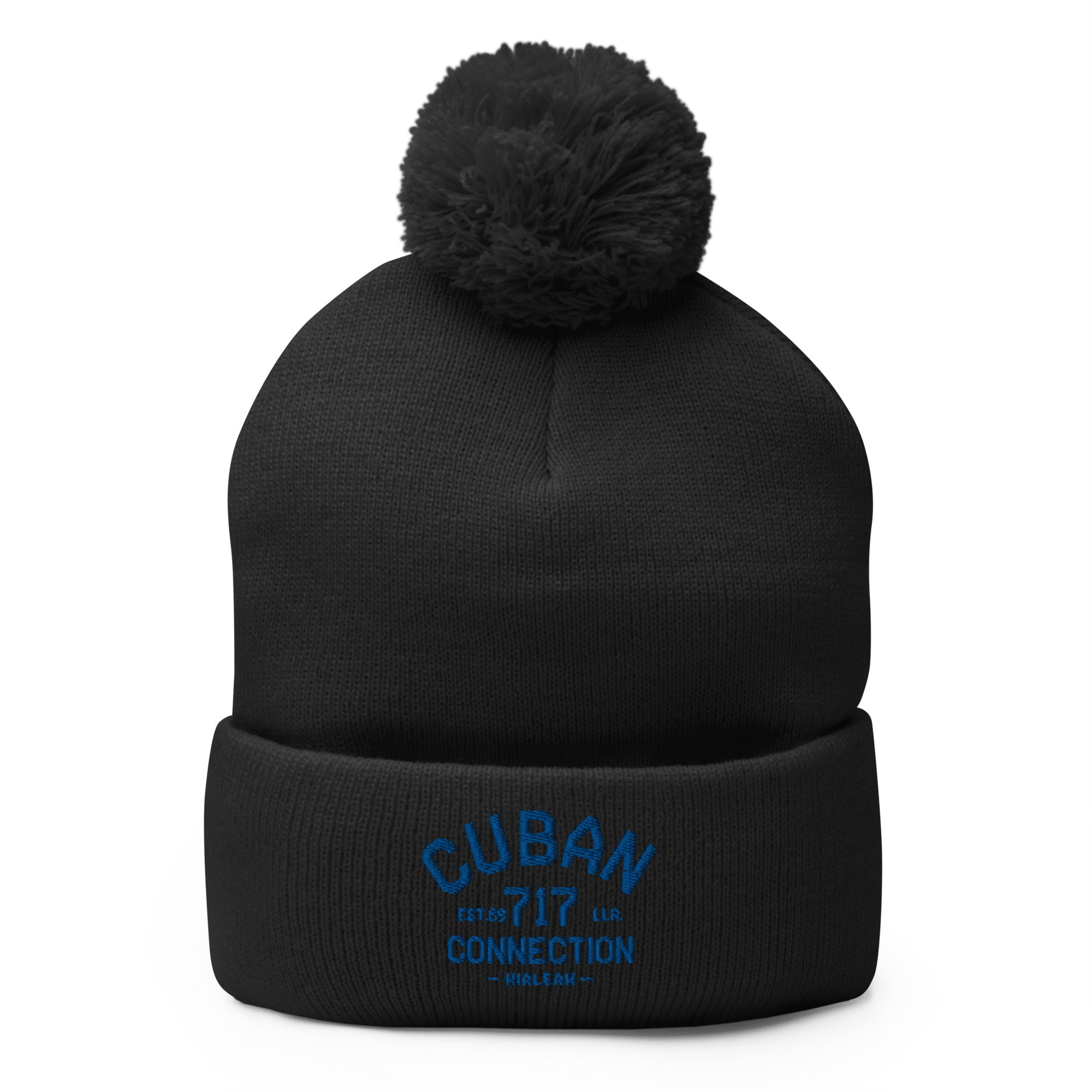 Clásico Blue Logo Embroidered Bobble Beanie