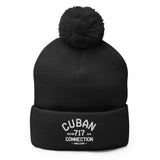 Clásico White Logo Embroidered Bobble Beanie