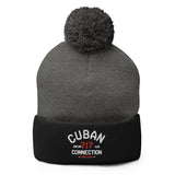 Clásico White & Red Logo Embroidered Bobble Beanie