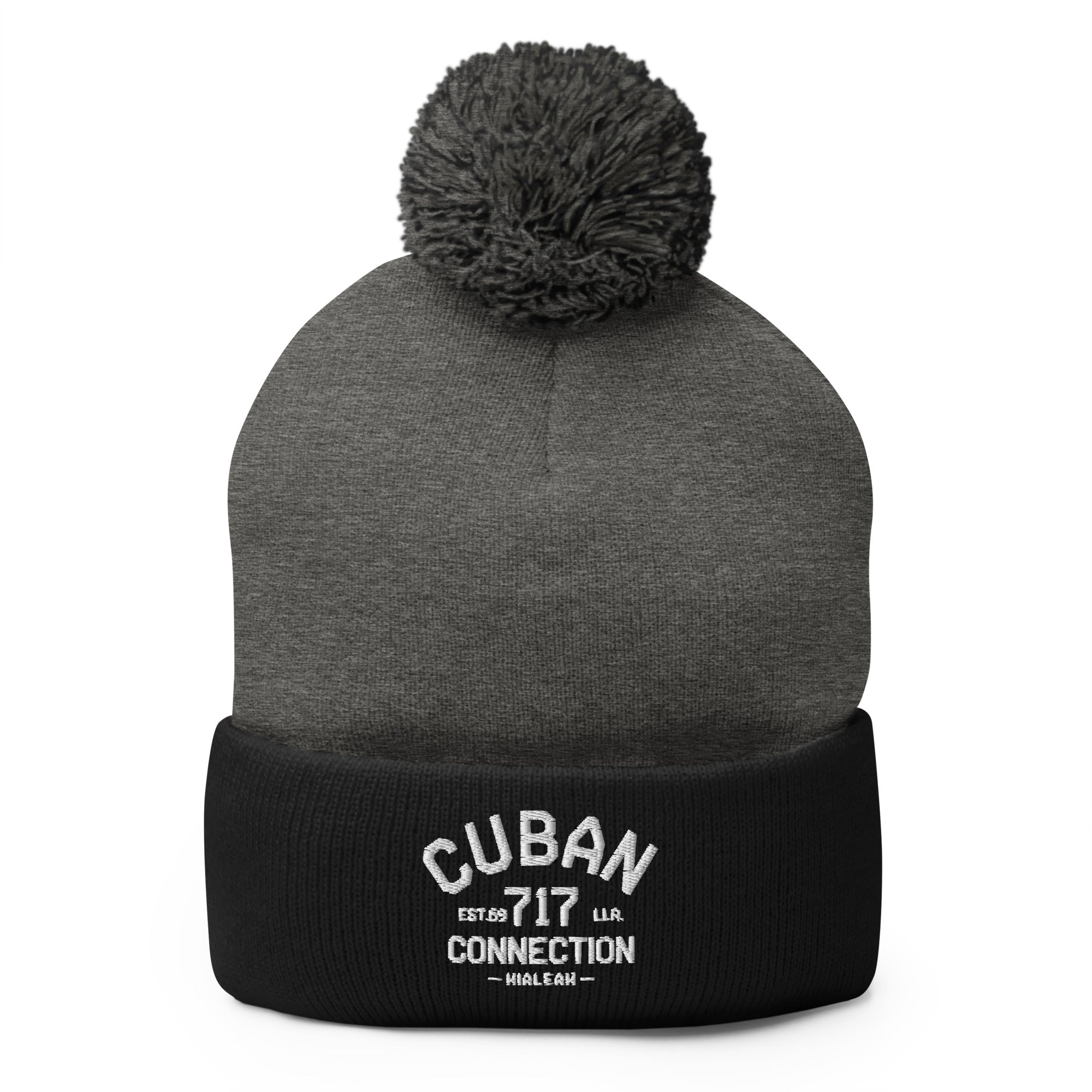 Clásico White Logo Embroidered Bobble Beanie