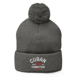 Clásico White & Red Logo Embroidered Bobble Beanie