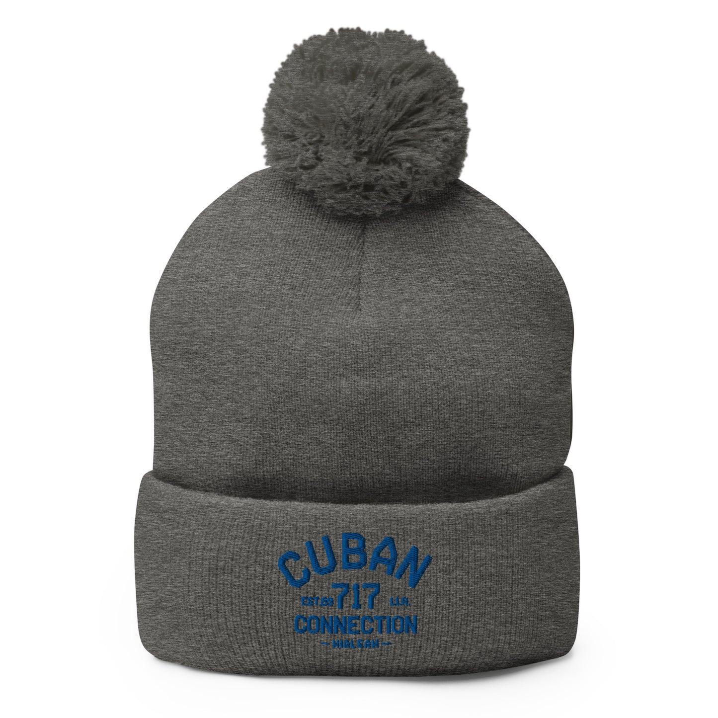 Clásico Blue Logo Embroidered Bobble Beanie