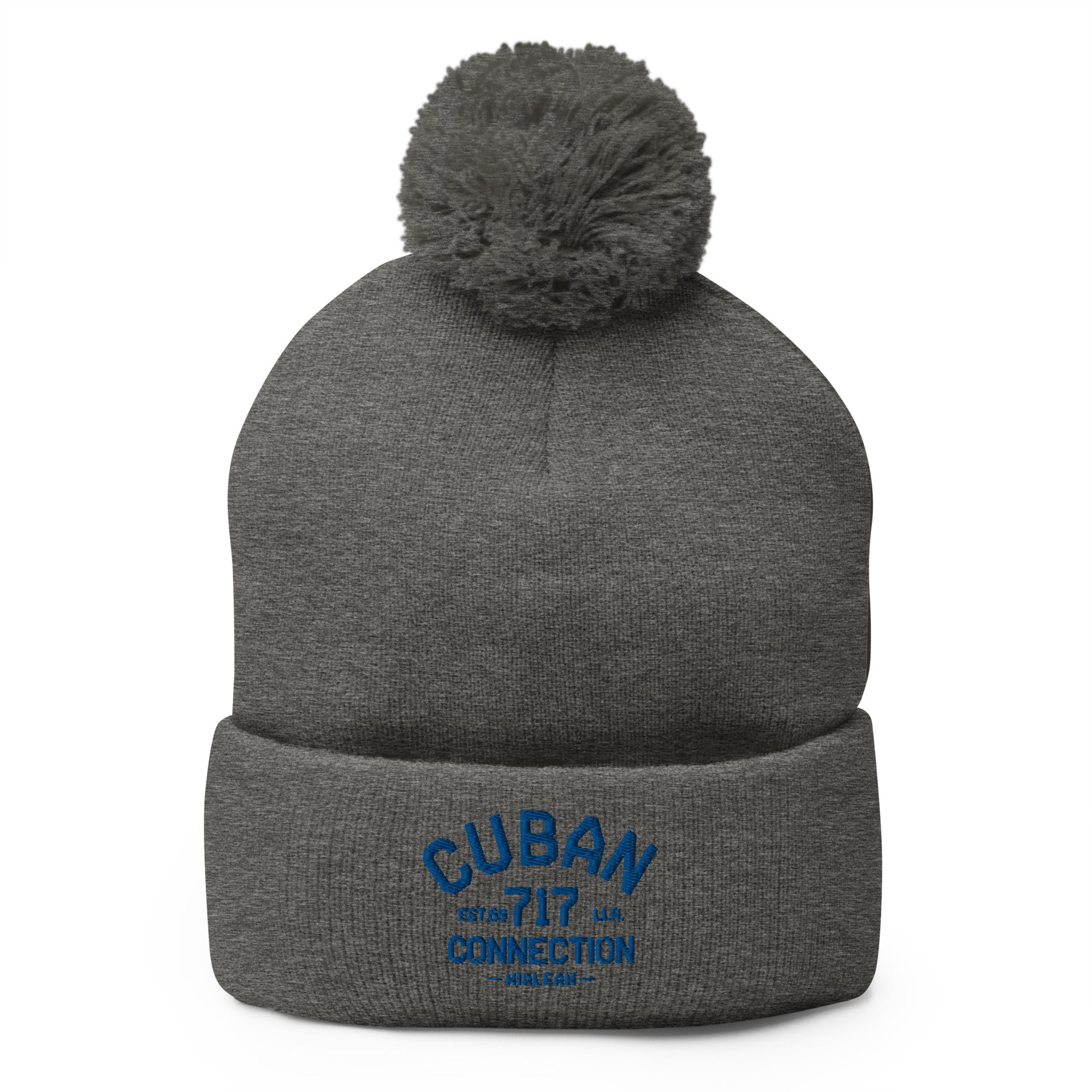 Clásico Blue Logo Embroidered Bobble Beanie