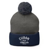 Clásico White Logo Embroidered Bobble Beanie