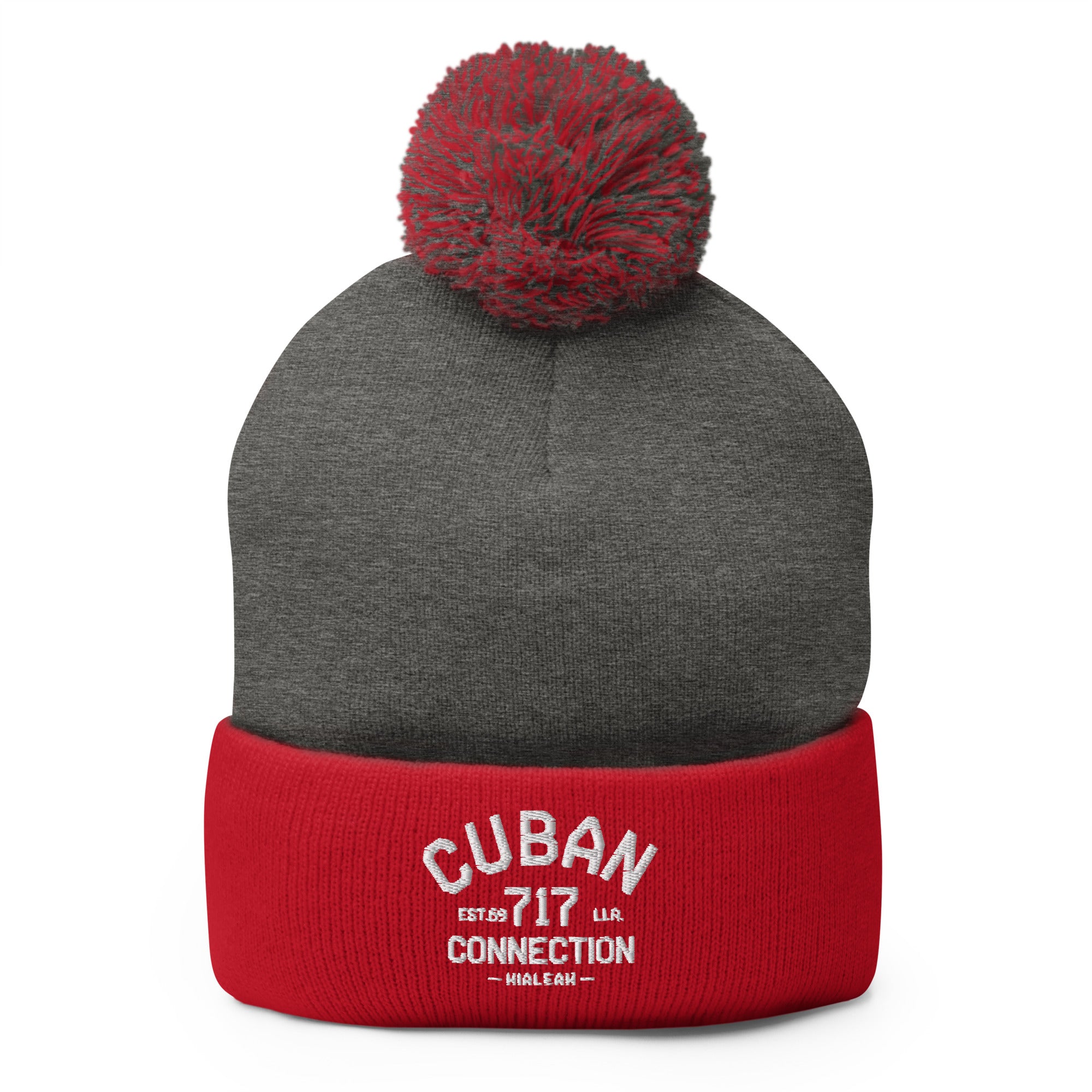 Clásico White Logo Embroidered Bobble Beanie