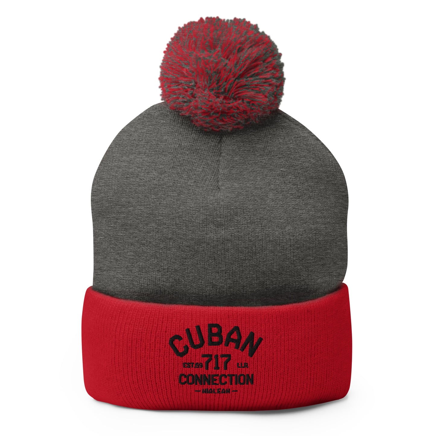 Clásico Black Logo Embroidered Bobble Beanie