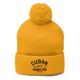 Clásico Black & Red Logo Embroidered Bobble Beanie