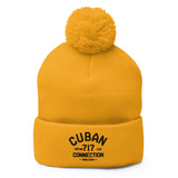 Clásico Black Logo Embroidered Bobble Beanie