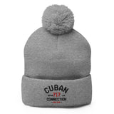 Clásico Black & Red Logo Embroidered Bobble Beanie