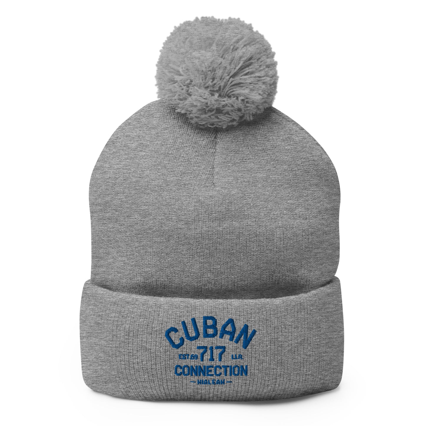 Clásico Blue Logo Embroidered Bobble Beanie
