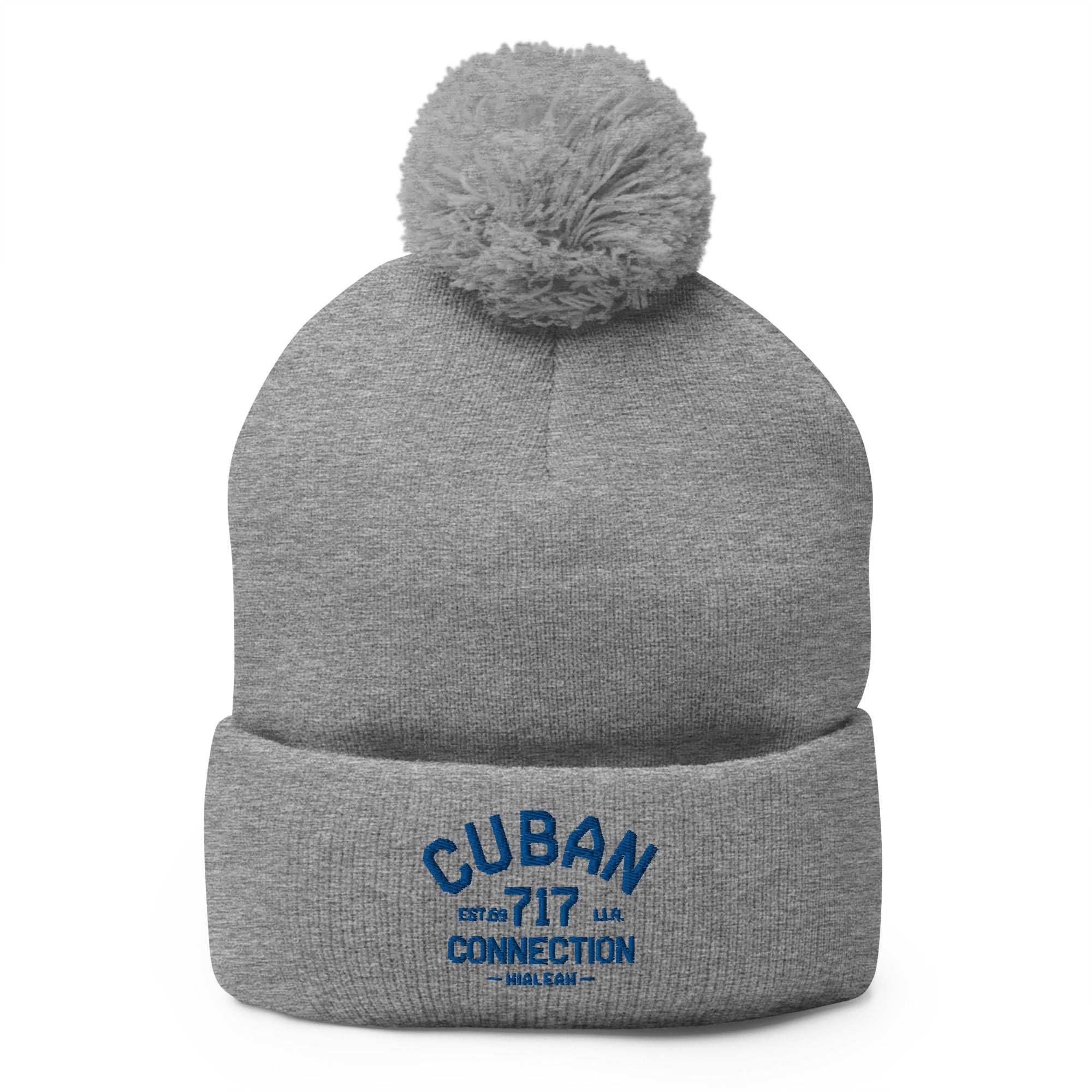 Clásico Blue Logo Embroidered Bobble Beanie