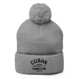 Clásico Black Logo Embroidered Bobble Beanie
