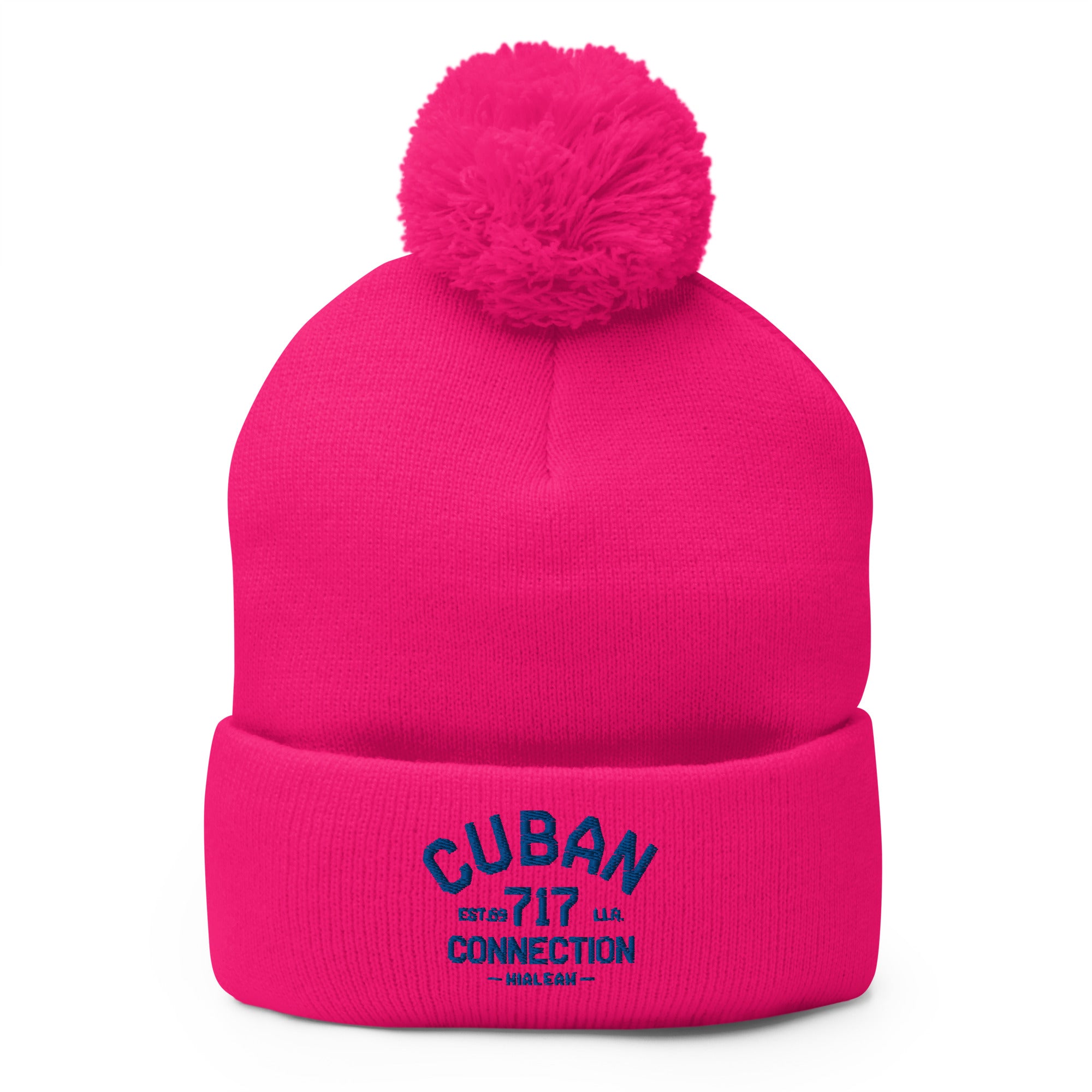 Clásico Blue Logo Embroidered Bobble Beanie