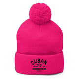 Clásico Black Logo Embroidered Bobble Beanie