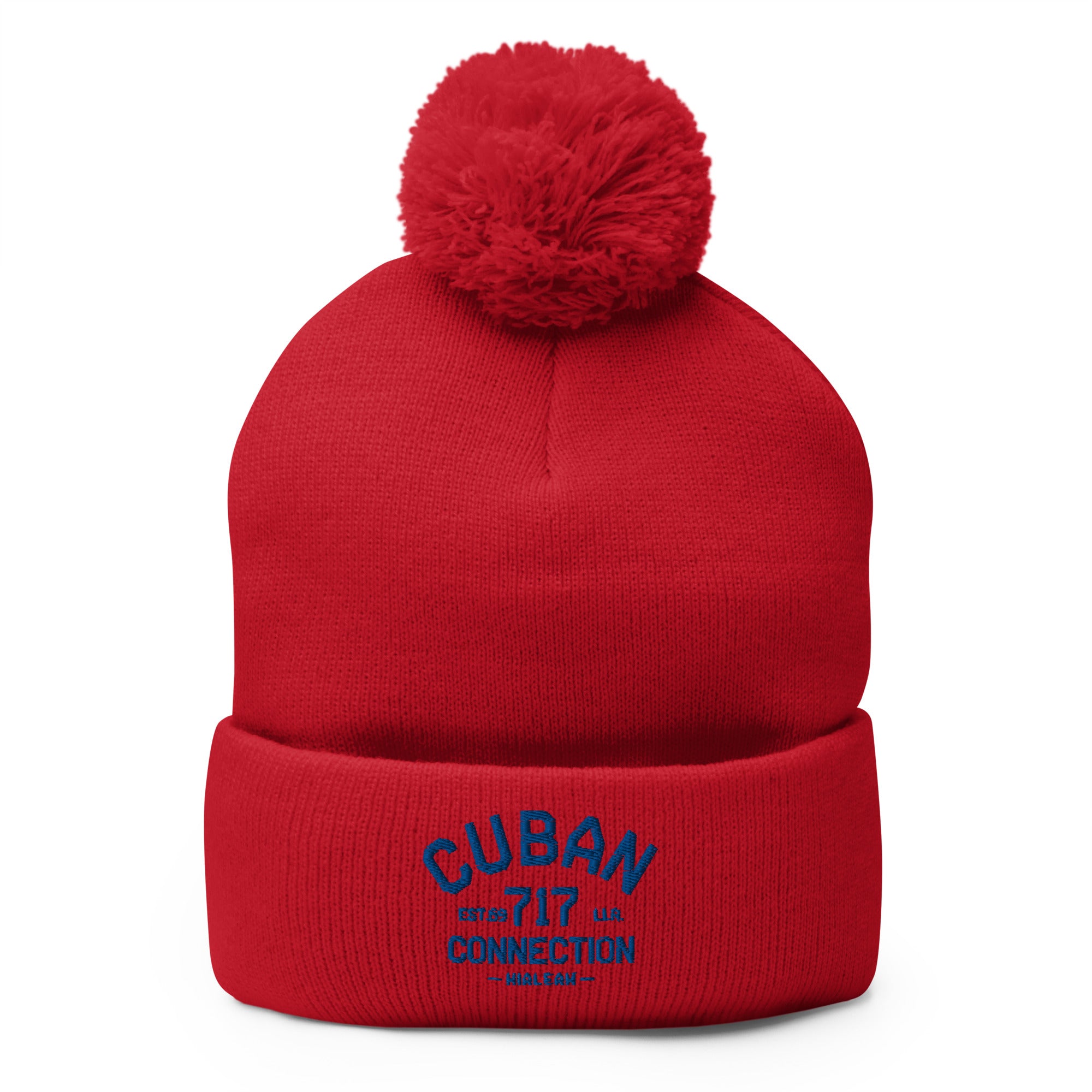 Clásico Blue Logo Embroidered Bobble Beanie