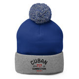 Clásico Black & Red Logo Embroidered Bobble Beanie